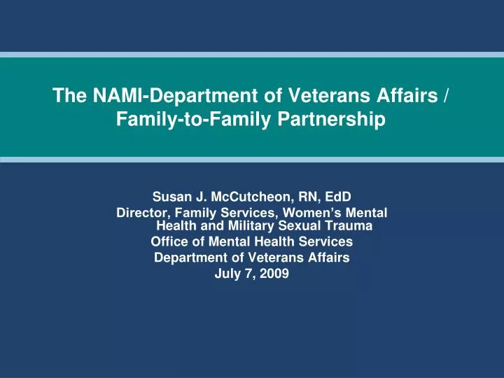 the nami department of veterans affairs family to family partnership