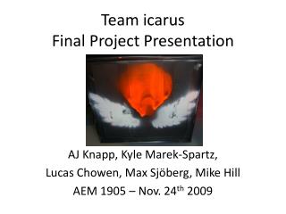Team icarus Final Project Presentation