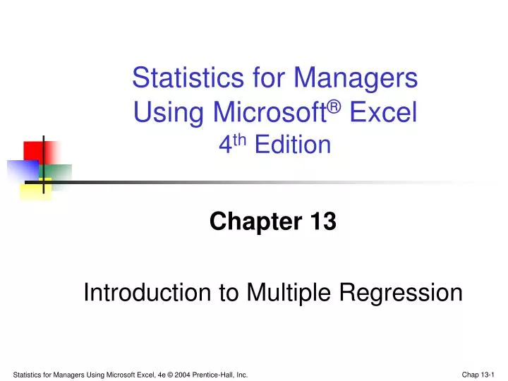 chapter 13 introduction to multiple regression