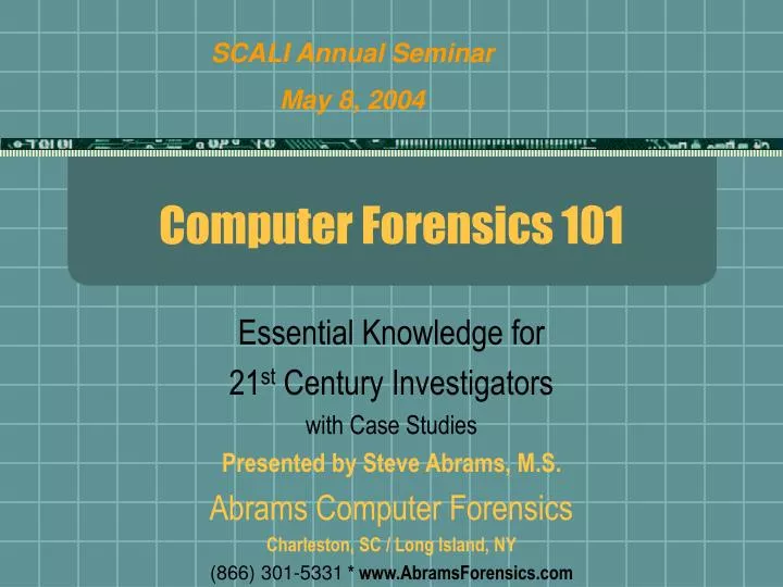 computer forensics 101