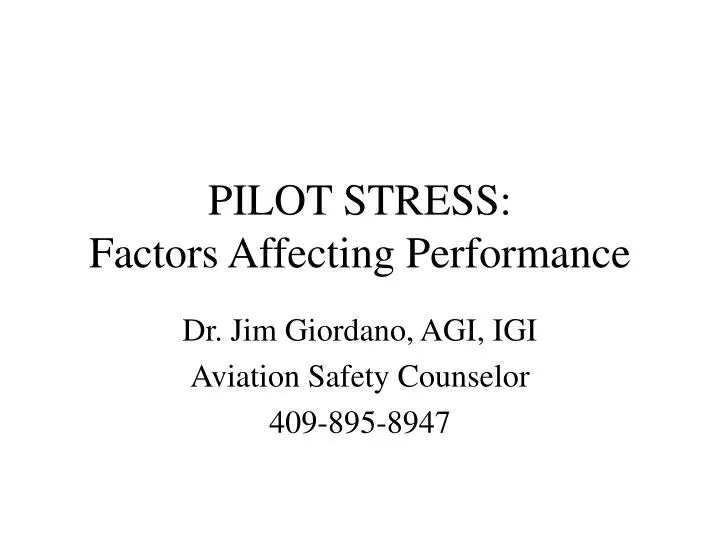 pilot stress factors affecting performance