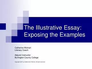 The Illustrative Essay: Exposing the Examples