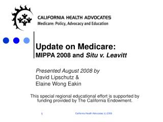 Update on Medicare: MIPPA 2008 and Situ v. Leavitt