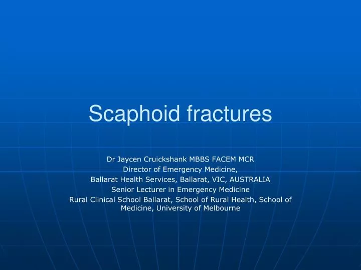 scaphoid fractures