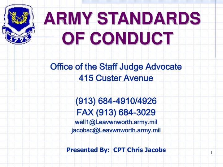 army standards of conduct
