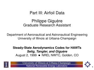 Part III: Airfoil Data