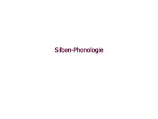 Silben-Phonologie