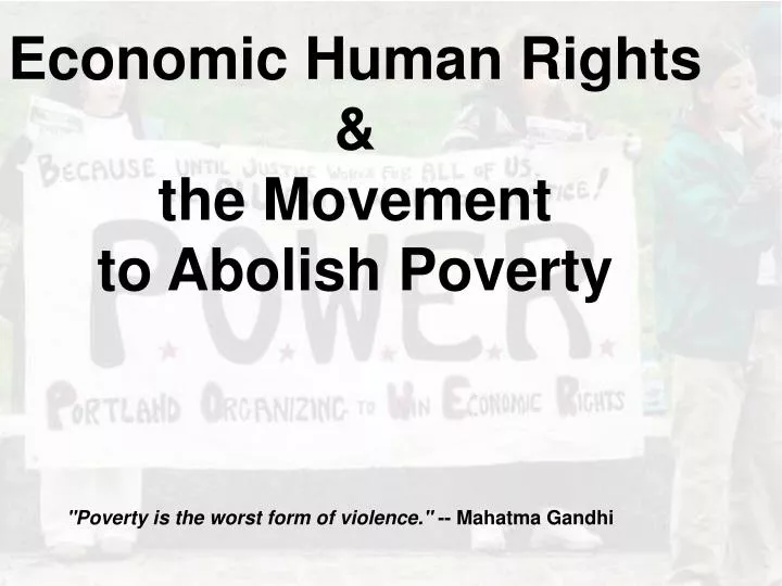 economic human rights the movement to abolish poverty