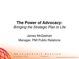 The Power of Advocacy: Bringing the Strategic Plan to Life