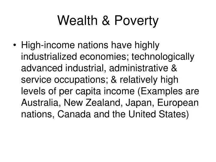 wealth poverty