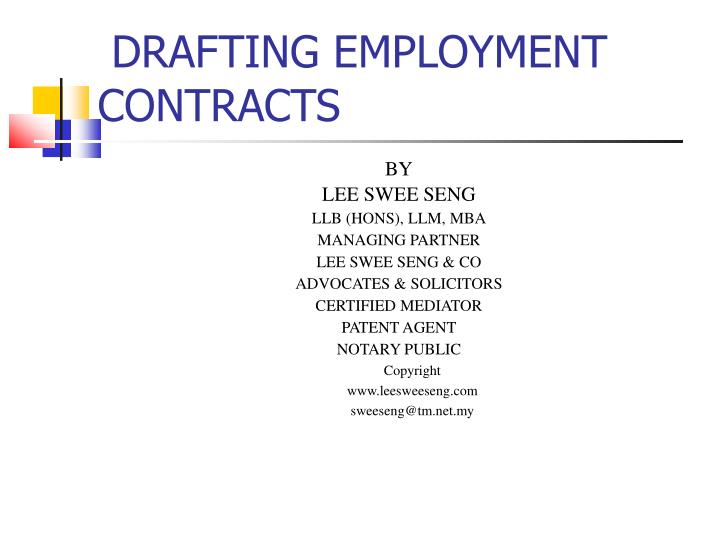 drafting employment contracts