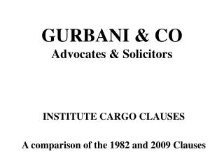 GURBANI &amp; CO Advocates &amp; Solicitors
