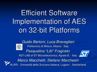 Efficient Software Implementation of AES on 32-bit Platforms