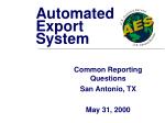 Automated Export System - slide 1
