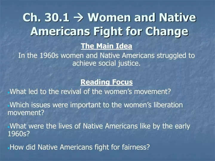 ch 30 1 women and native americans fight for change