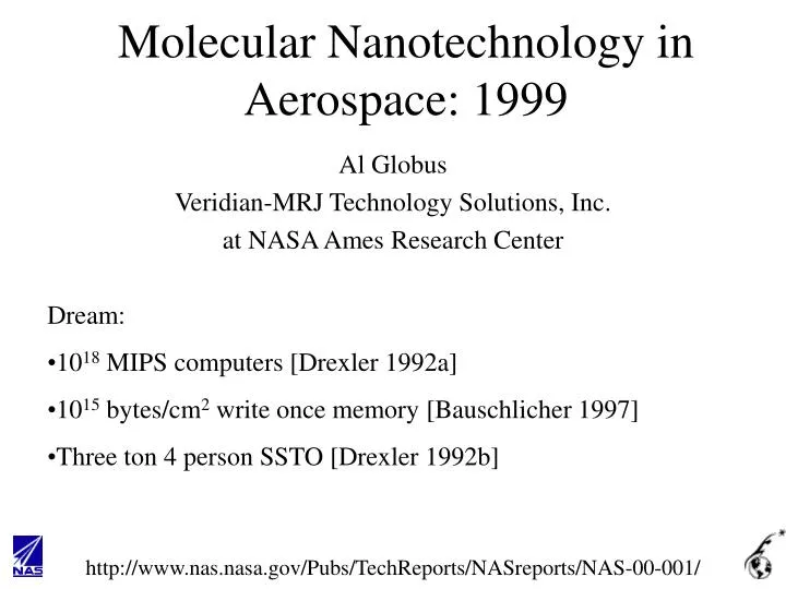 molecular nanotechnology in aerospace 1999