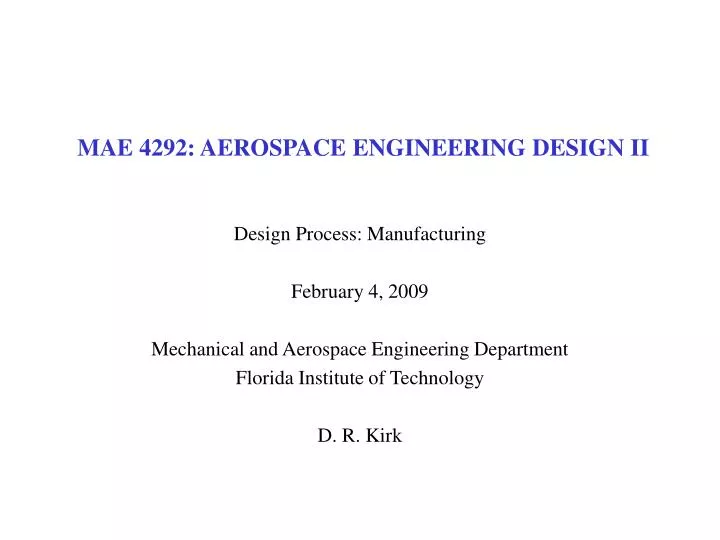 mae 4292 aerospace engineering design ii