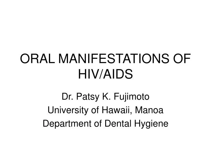 oral manifestations of hiv aids