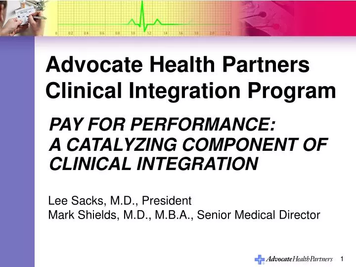 advocate health partners clinical integration program