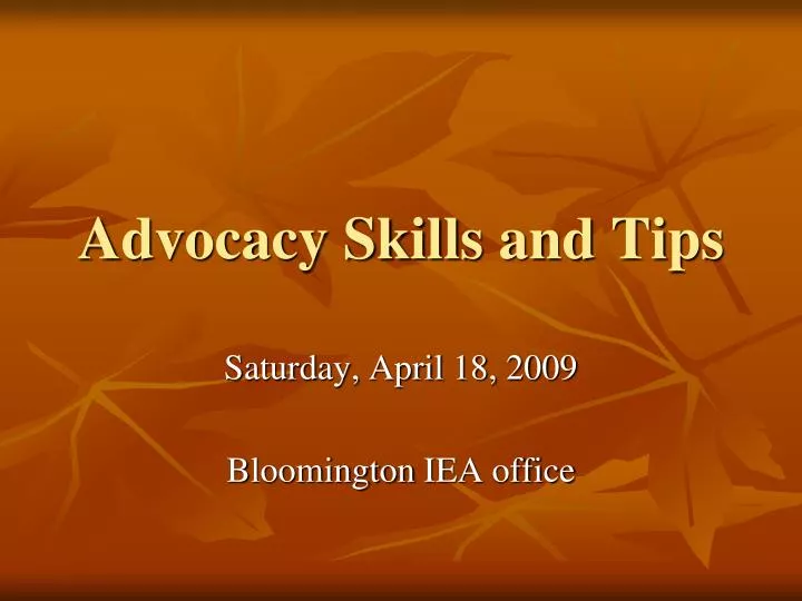 advocacy skills and tips