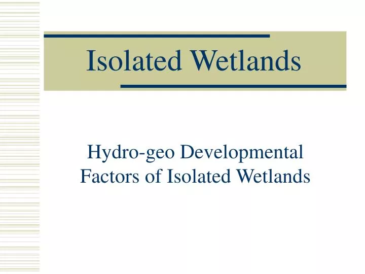 isolated wetlands