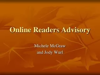 Online Readers Advisory