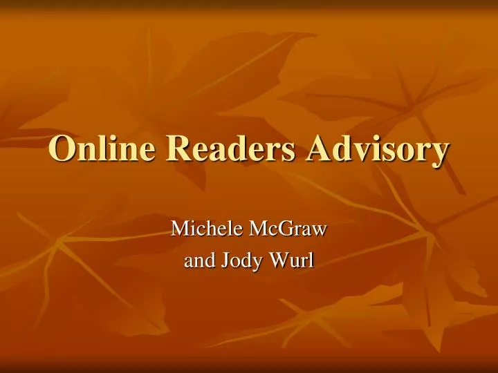 online readers advisory