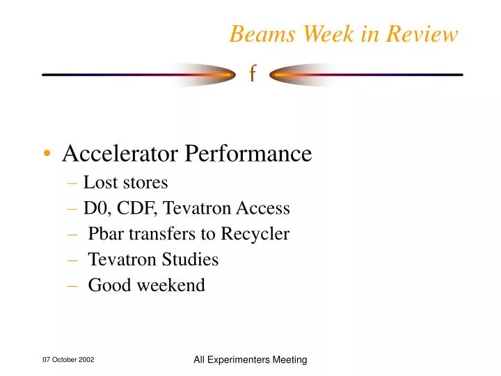 beams week in review