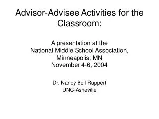 Dr. Nancy Bell Ruppert UNC-Asheville
