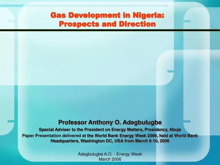 gas development in nigeria prospects and direction