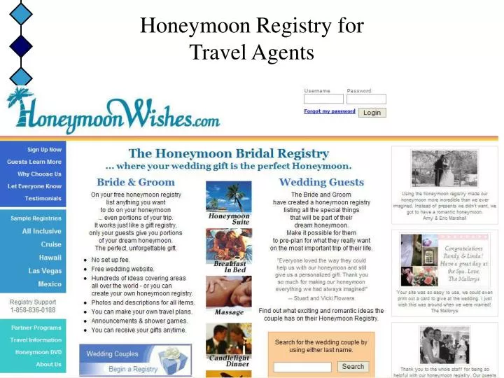 honeymoon registry for travel agents