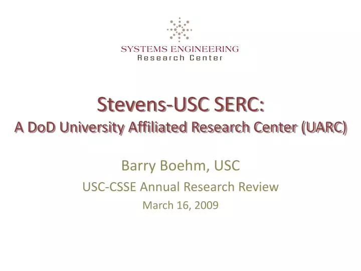 stevens usc serc a dod university affiliated research center uarc