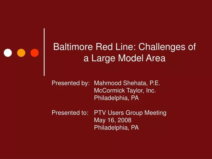 baltimore red line challenges of a large model area