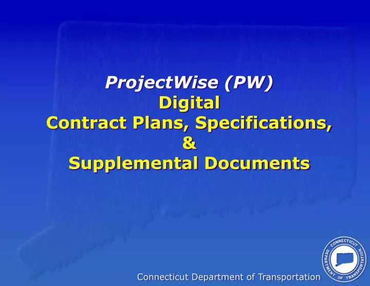 projectwise pw digital contract plans specifications supplemental documents