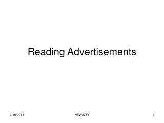 Reading Advertisements