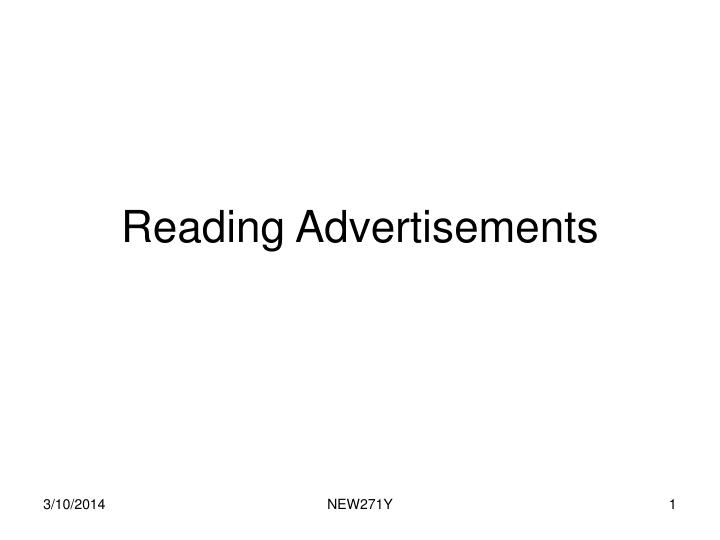 reading advertisements