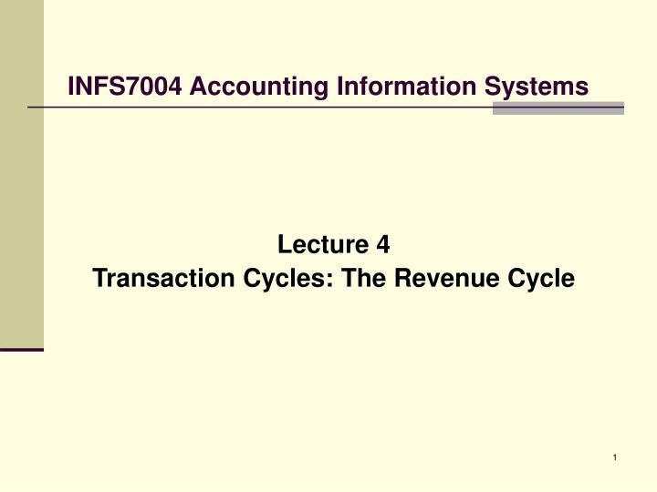 infs7004 accounting information systems