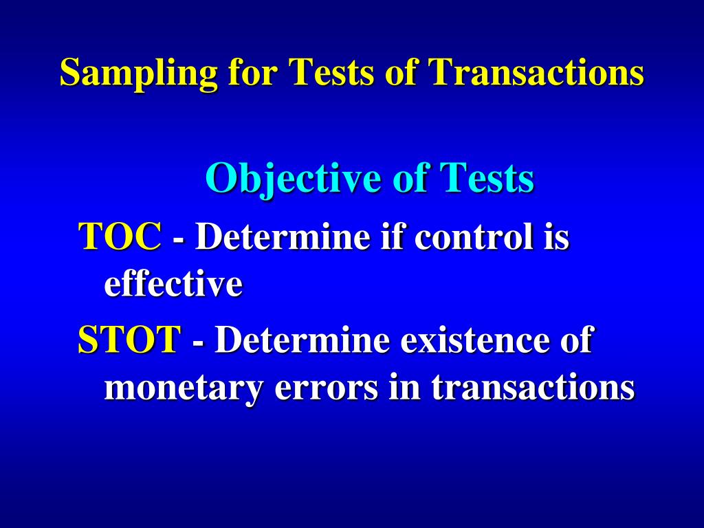 PPT - Sampling for Tests of Transactions PowerPoint Presentation, free ...