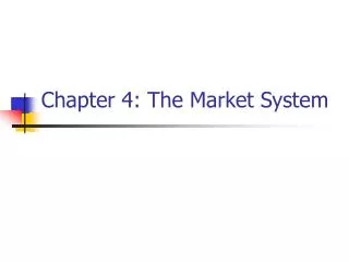 Chapter 4: The Market System