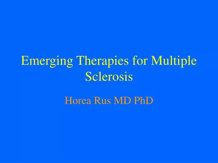 emerging therapies for multiple sclerosis