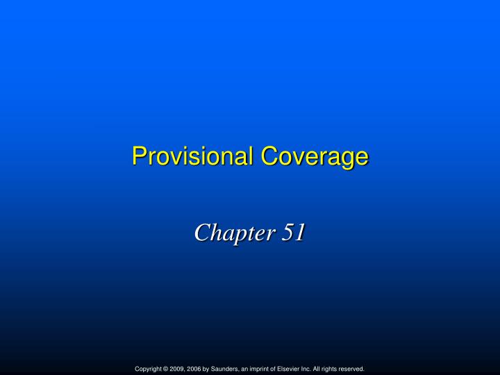provisional coverage