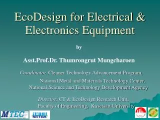 EcoDesign for Electrical &amp; Electronics Equipment