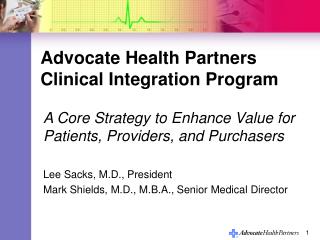 Advocate Health Partners Clinical Integration Program