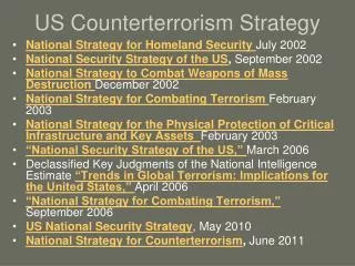 US Counterterrorism Strategy