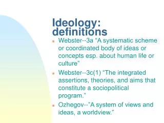 Ideology: definitions