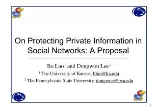 On Protecting Private Information in Social Networks: A Proposal