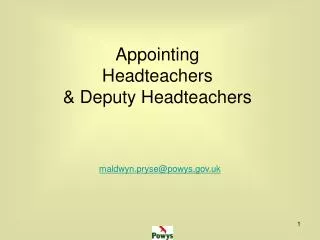 Appointing Headteachers &amp; Deputy Headteachers