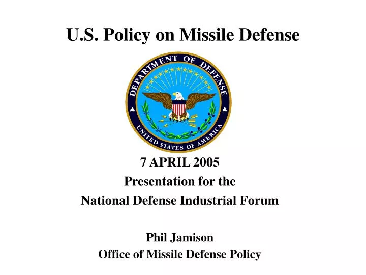 u s policy on missile defense
