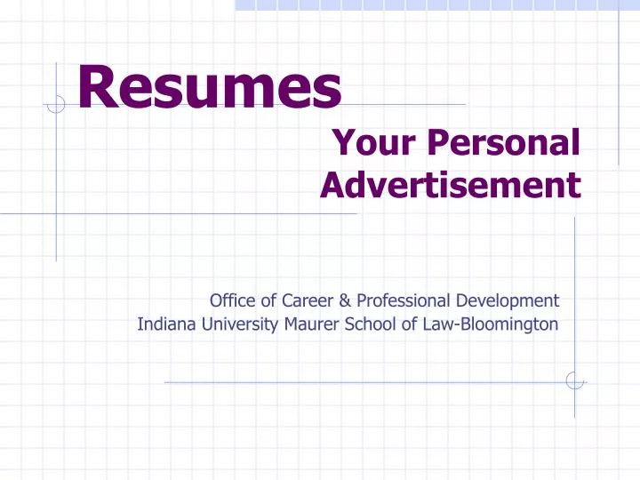 resumes your personal advertisement