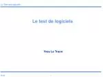 Le test de logiciels - slide 1